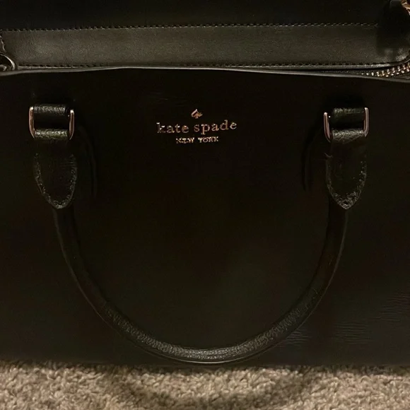 NEW black leather Kate Spade satchel two way bag - Picture 6 of 12